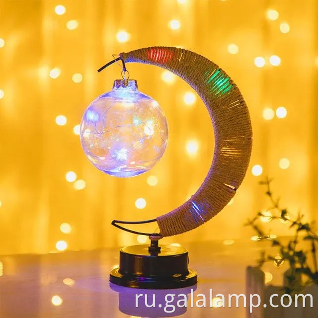 Зачарованная 3D лунная лампа с мерцающими синими звездными огнями